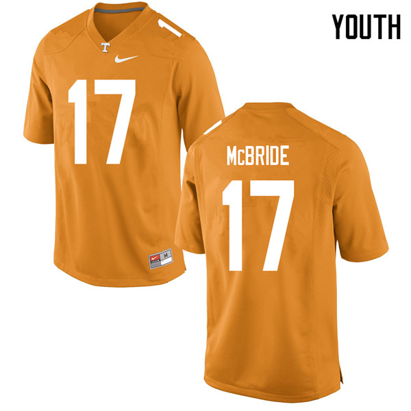 Youth #17 Will McBride Tennessee Volunteers College Football Jerseys Sale-Orange